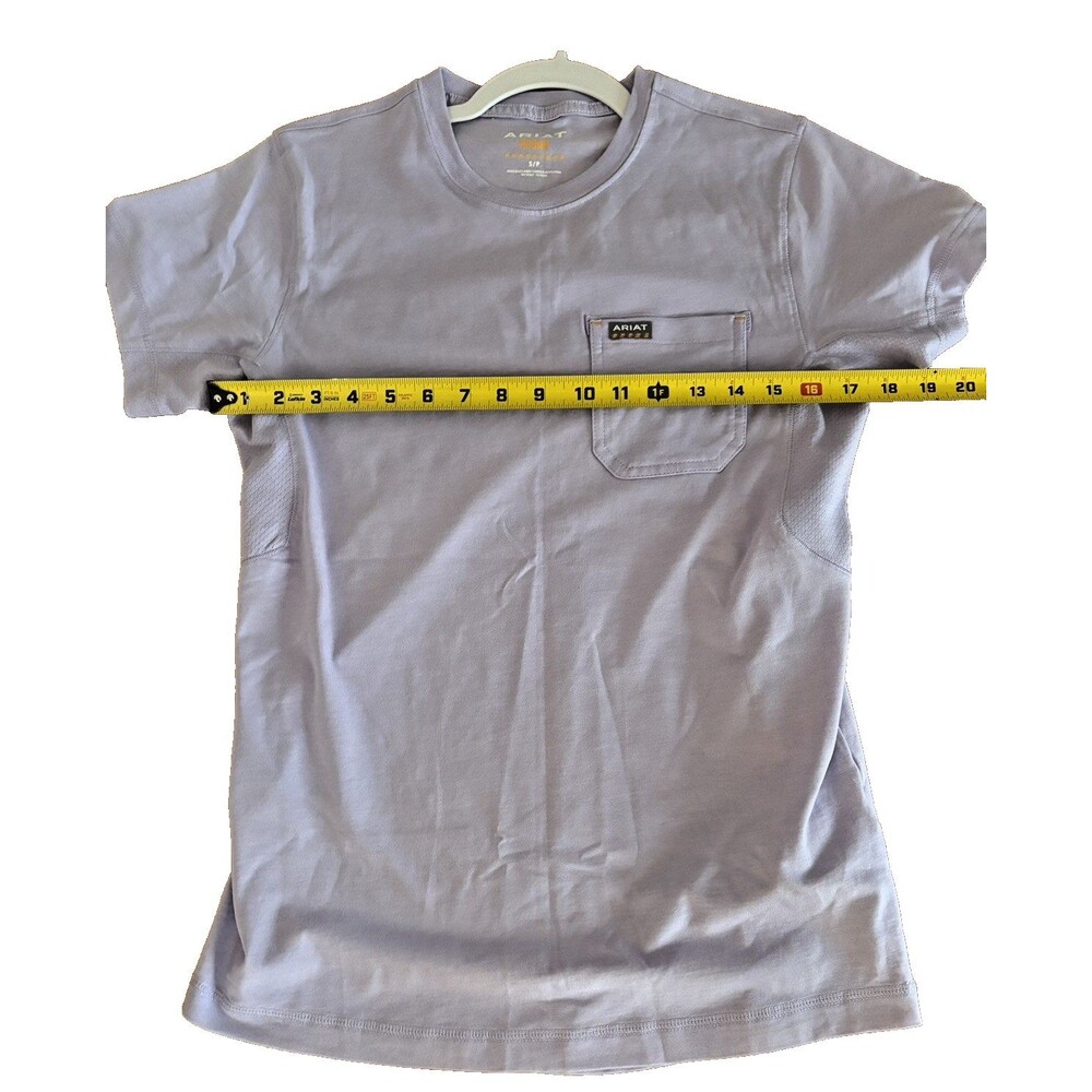 Ariat Rebar T-Shirt Women's Size Small Purple Western Short Sleeve Pocket NEW - Picture 4 of 8